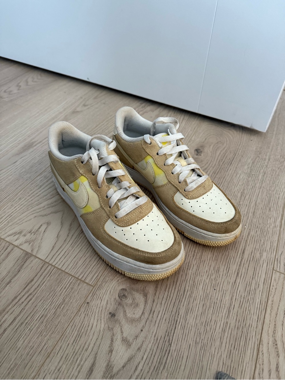 Tan With Yellow Nike Air Force 1